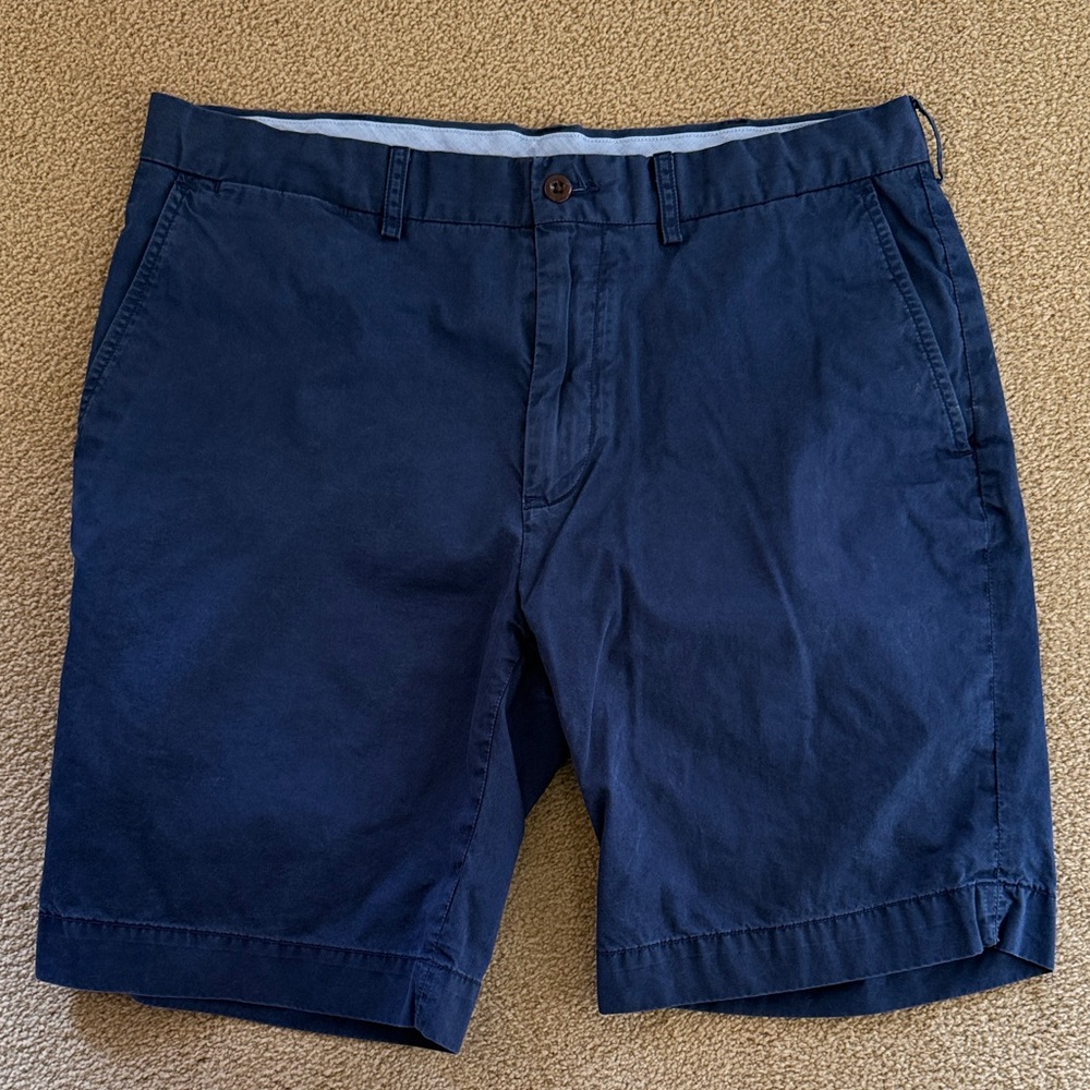 Polo by Ralph Lauren Navy Flat-Front Cotton Shorts
